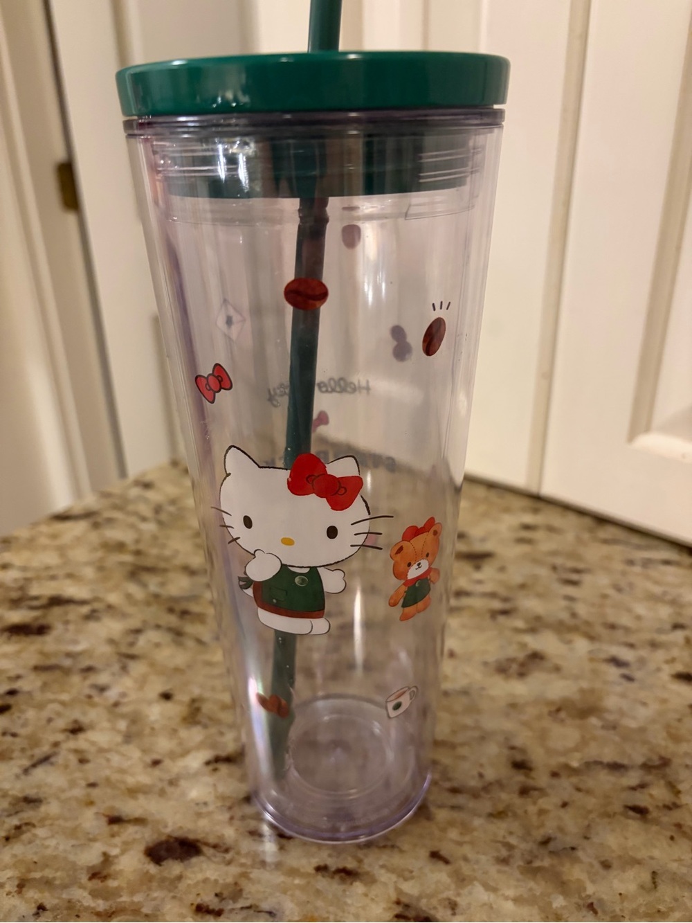 STARBUCKS 24oz Hello Kitty Cup with Lid and Straw